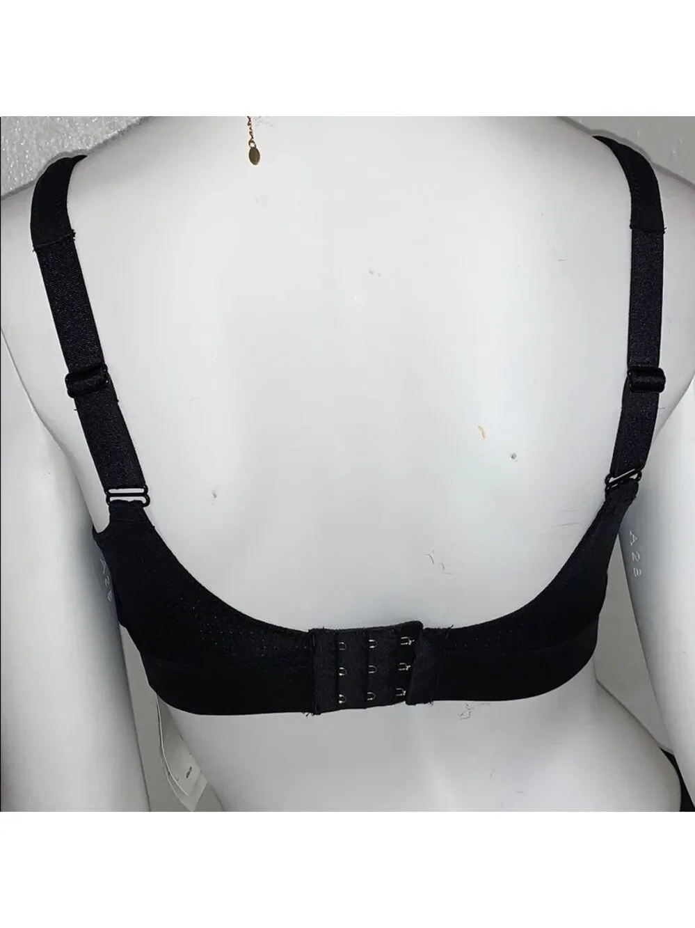 BLACK ADIDAS LOGO CLIMACOOL HIGH PERFORMANCE SPORTS BRA TRIPLE HOOK SIZE XS